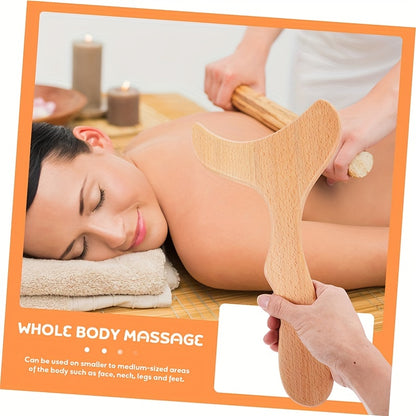 1pc Ergonomic Fish Tail Shaped Wooden Massage Tool - Relaxes Whole Body Muscles, Multifunctional for Neck, Back, Shoulder, and Leg Massage - Perfect for Home Use, Self-Care, and Relaxation