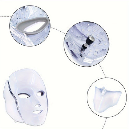 Led Face Mask Light Care 7 Color Facial Skin Care Mask For Face And Neck Holiday Gift For Women