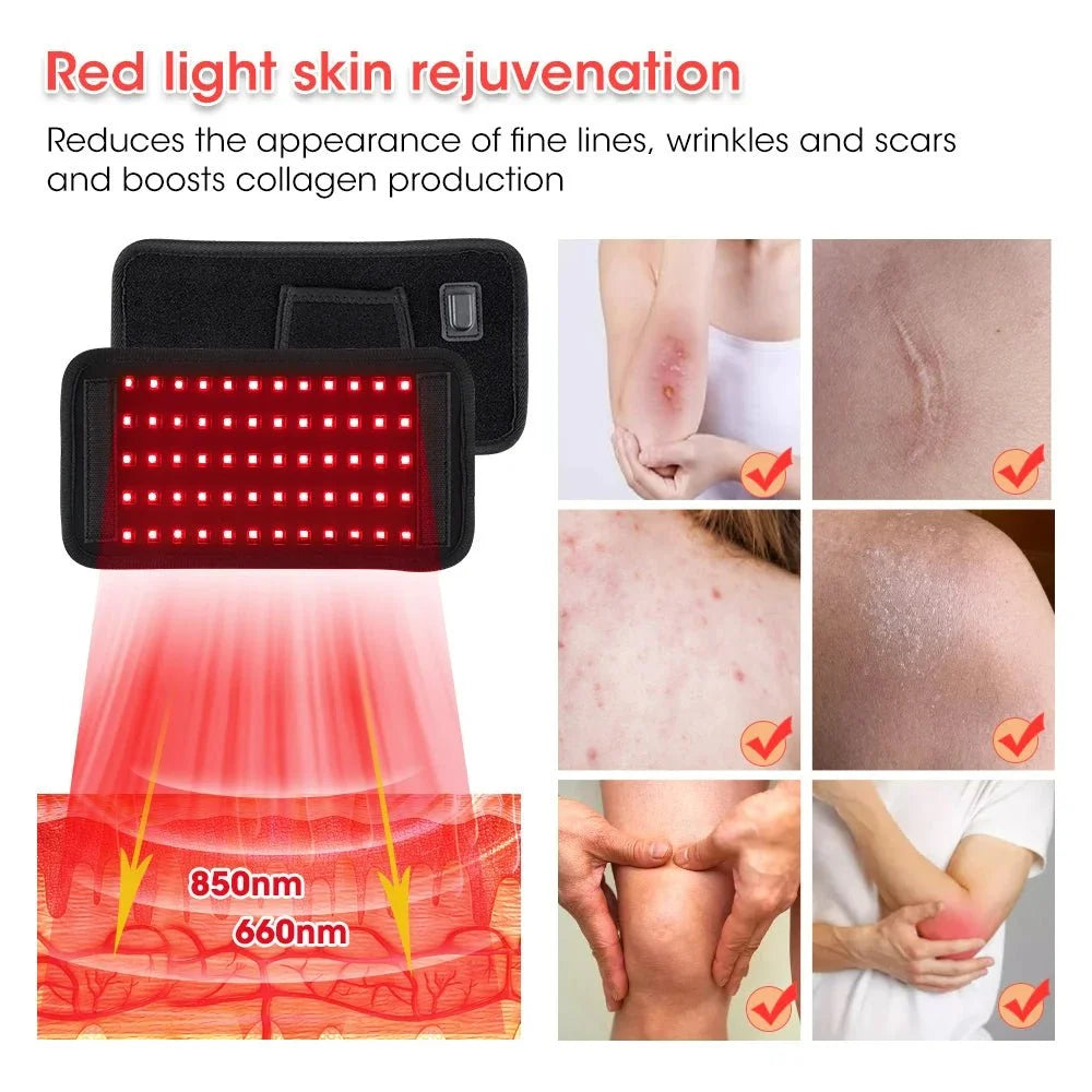 Red LED Light Therapy Belt - Portable Red Light Therapy Belt for Body Slim Pain Relief